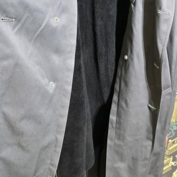 London Fog Men's Charcoal Double-Breasted Trench Coat - Picture 9 of 16